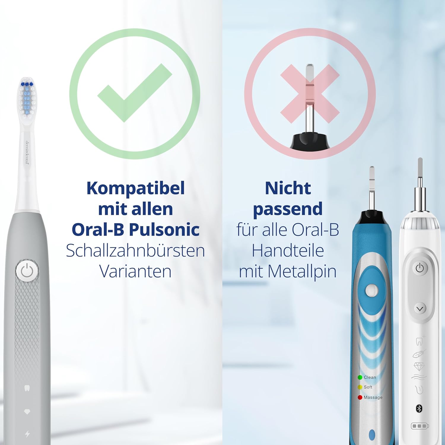 Harte Extra Clean Aufsteckbürsten für Oral-B Pulsonic & Oral B Pulsonic Slim | Luxe | Clean