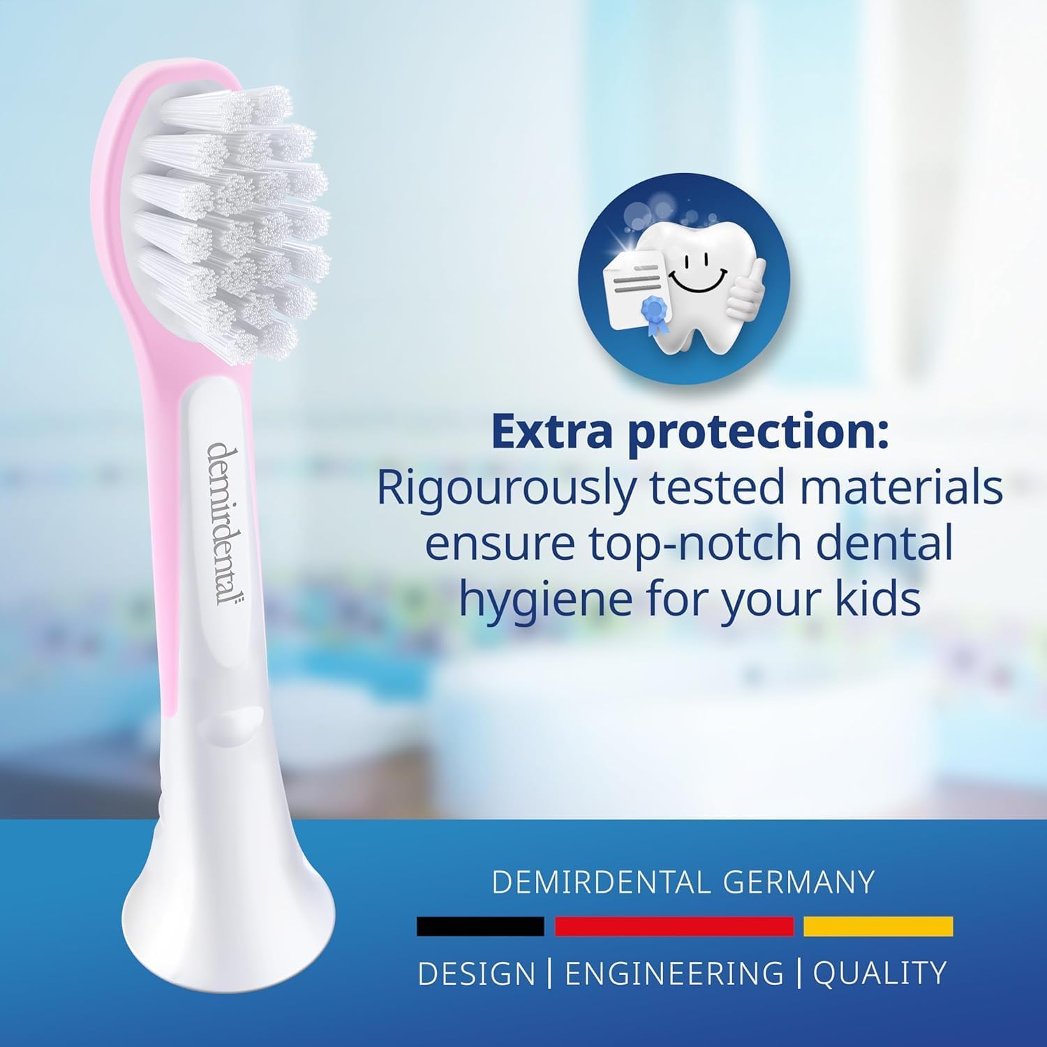 Testine di Ricambio per bambini per Philips Sonicare Kids | da 3 anni | Rosa | 3 pcs