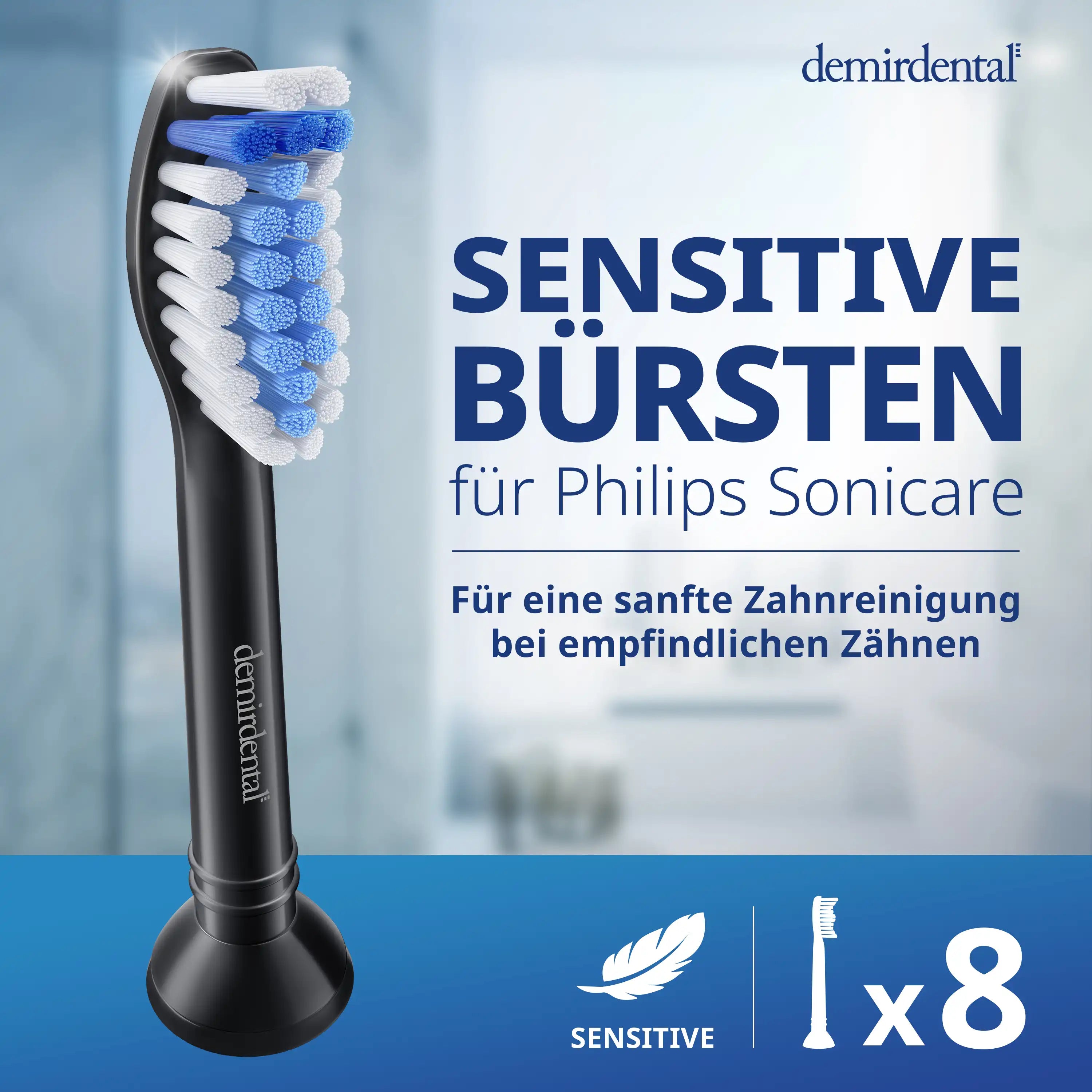 Testine di ricambio Sensibile per Philips Sonicare | Nero