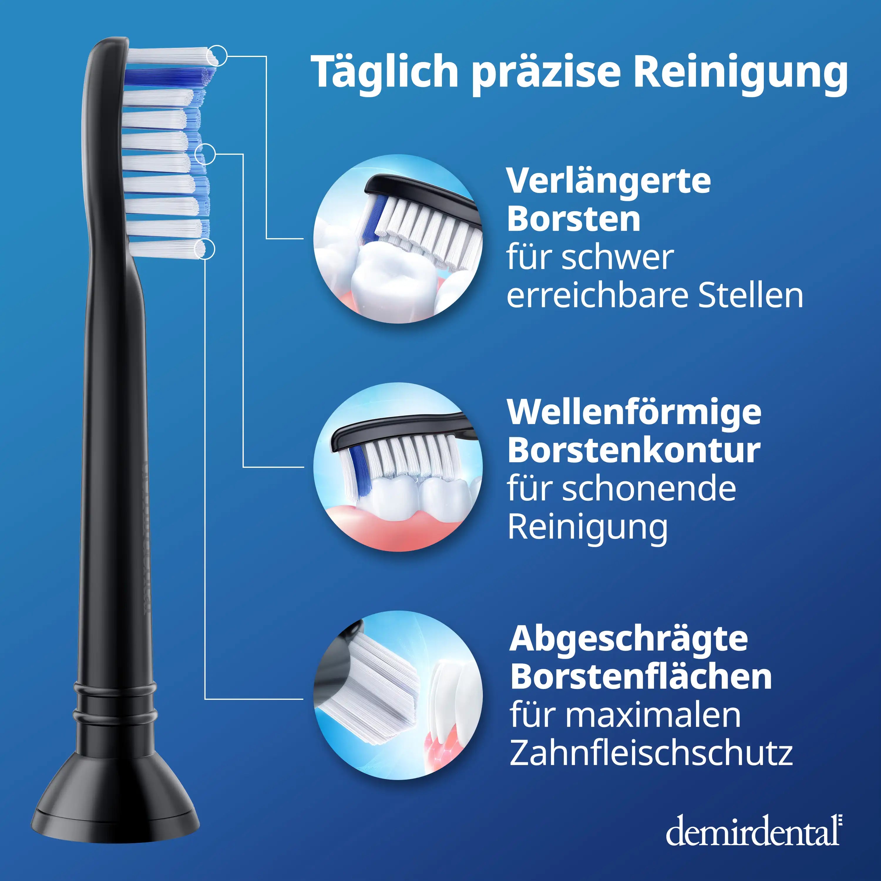Testine di ricambio Sensibile per Philips Sonicare | Nero