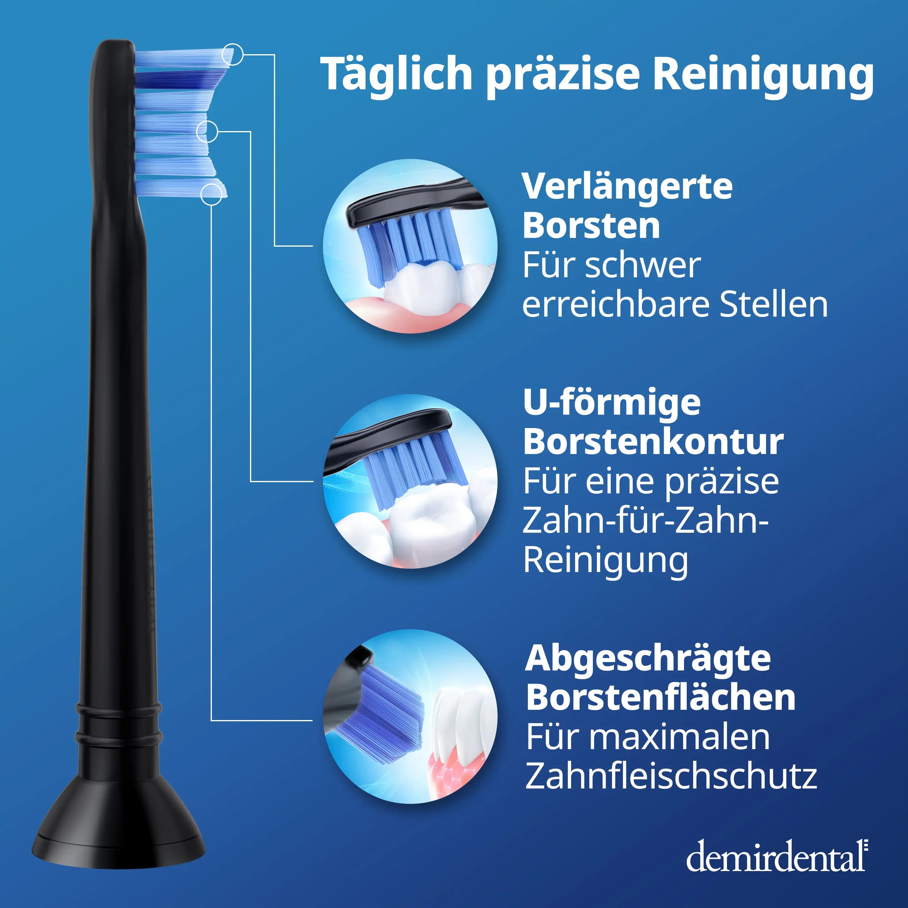 Mini Testine di ricambio Medio per Philips Sonicare | Nero