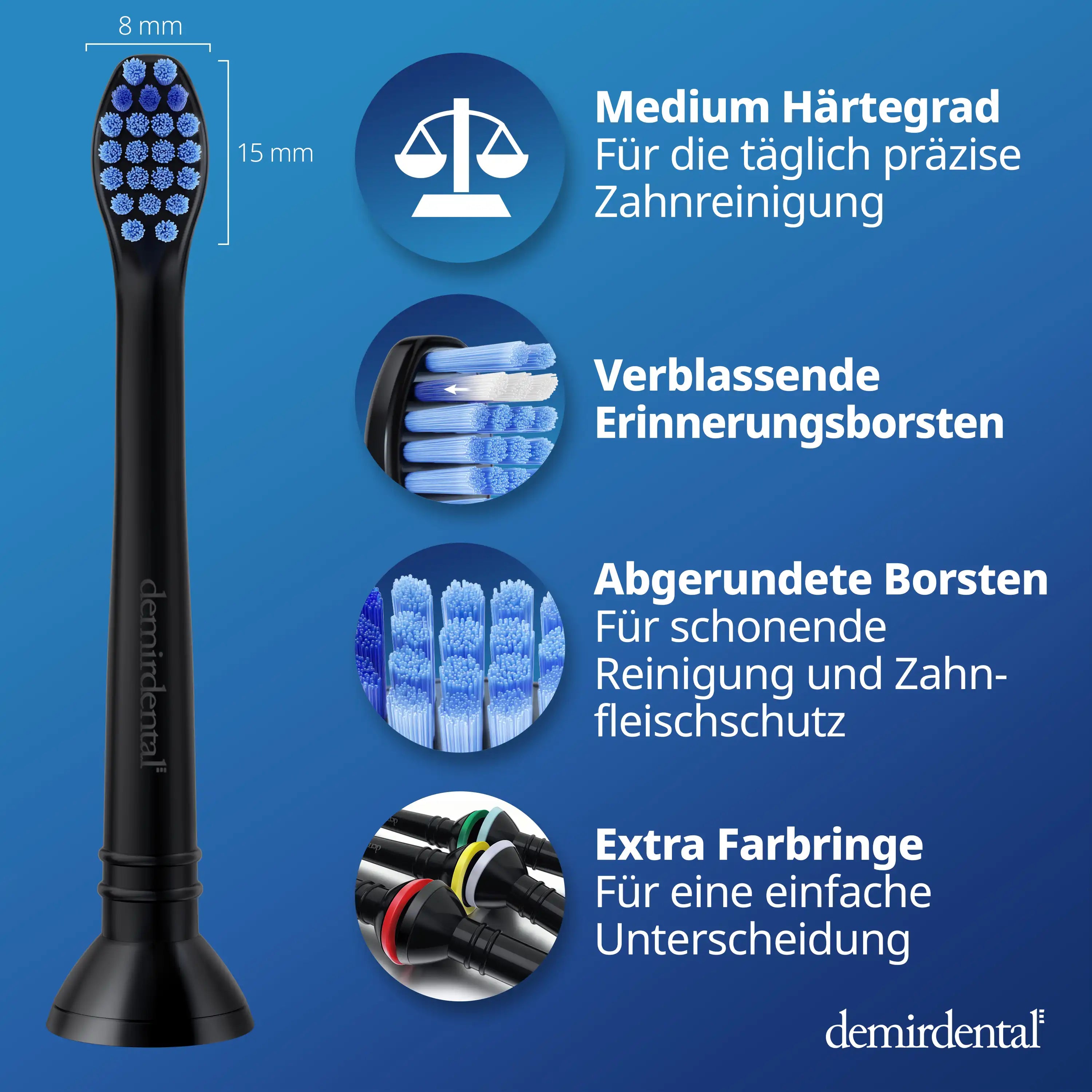 Mini Testine di ricambio Medio per Philips Sonicare | Nero
