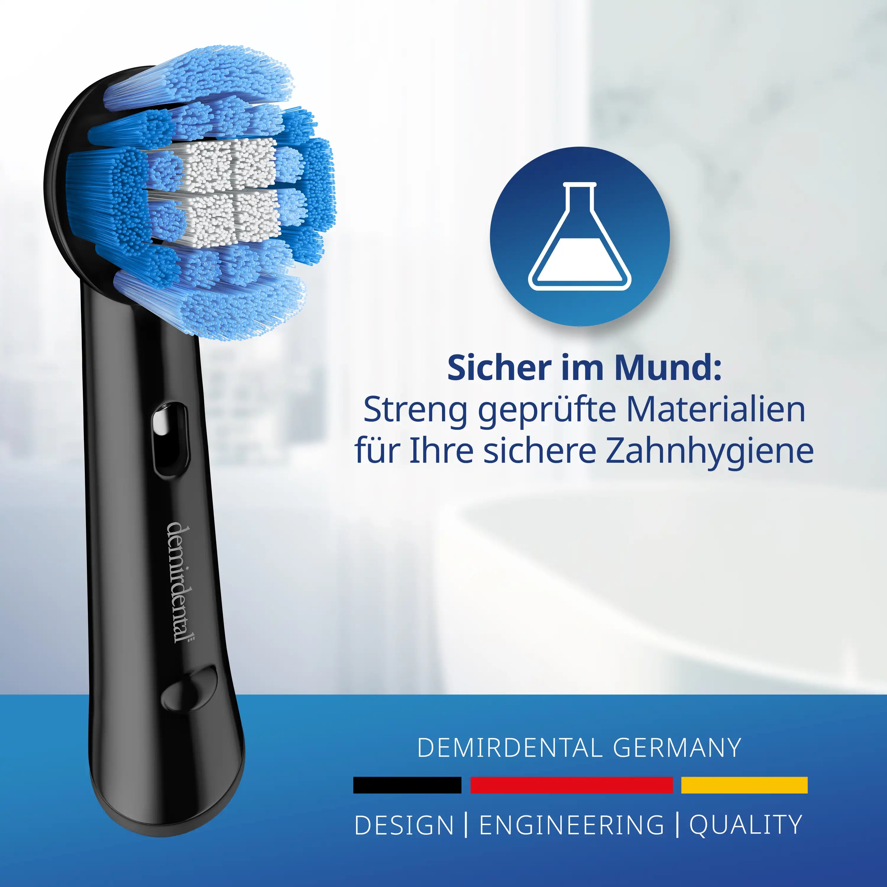 Medium Aufsteckbürsten für Oral-B Rundköpfe rotierend | Schwarz
