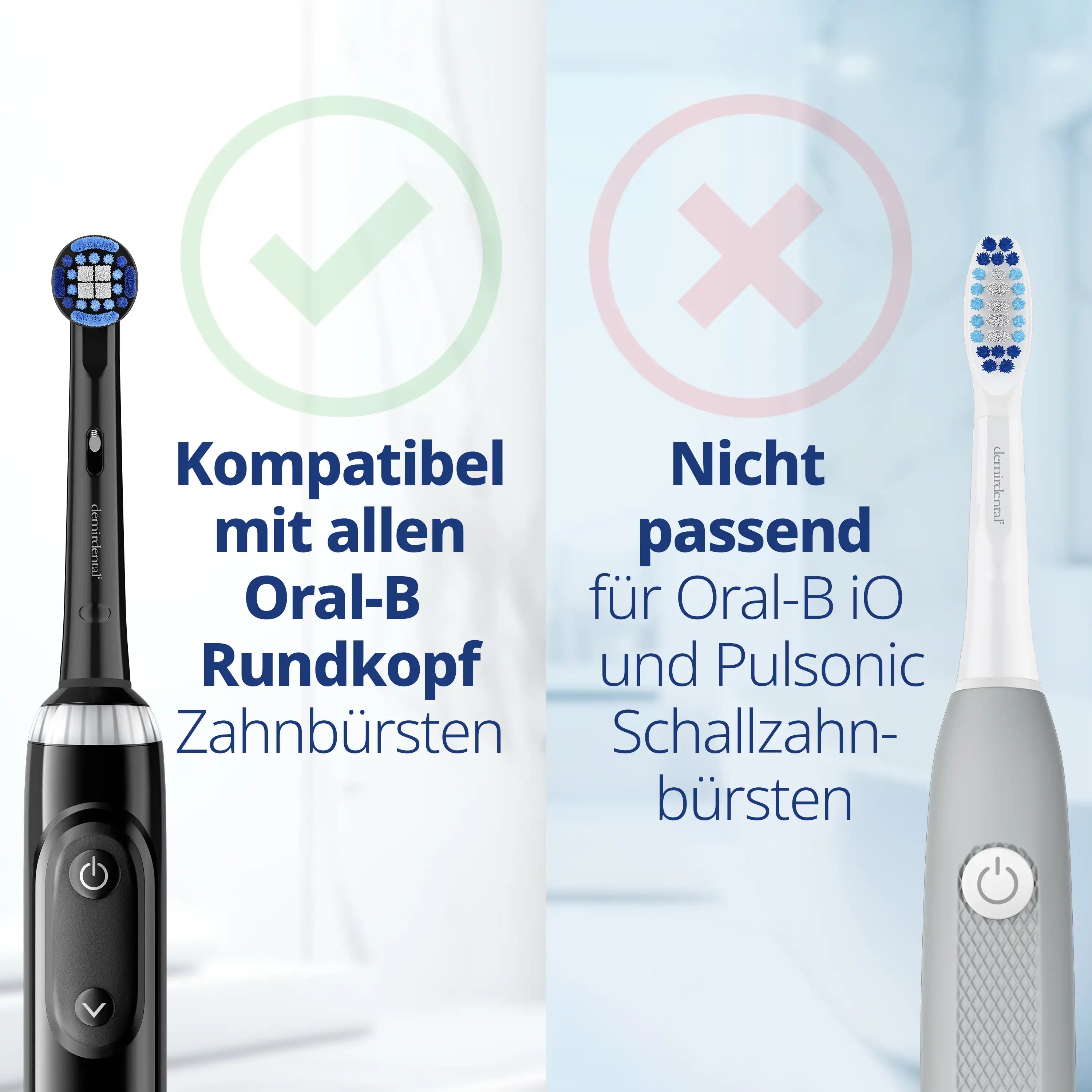 Medium Aufsteckbürsten für Oral-B Rundköpfe rotierend | Schwarz