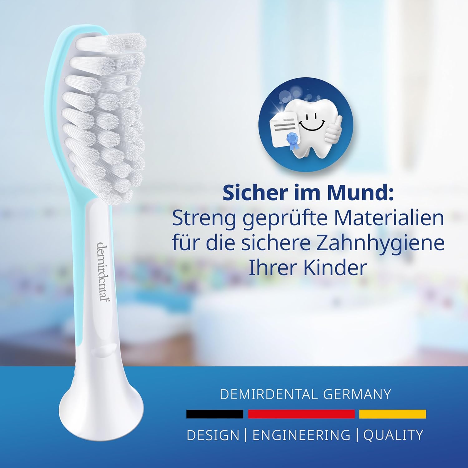 Testine di Ricambio per bambini per Philips Sonicare Kids | da 7 anni | Turchese | 3 pcs