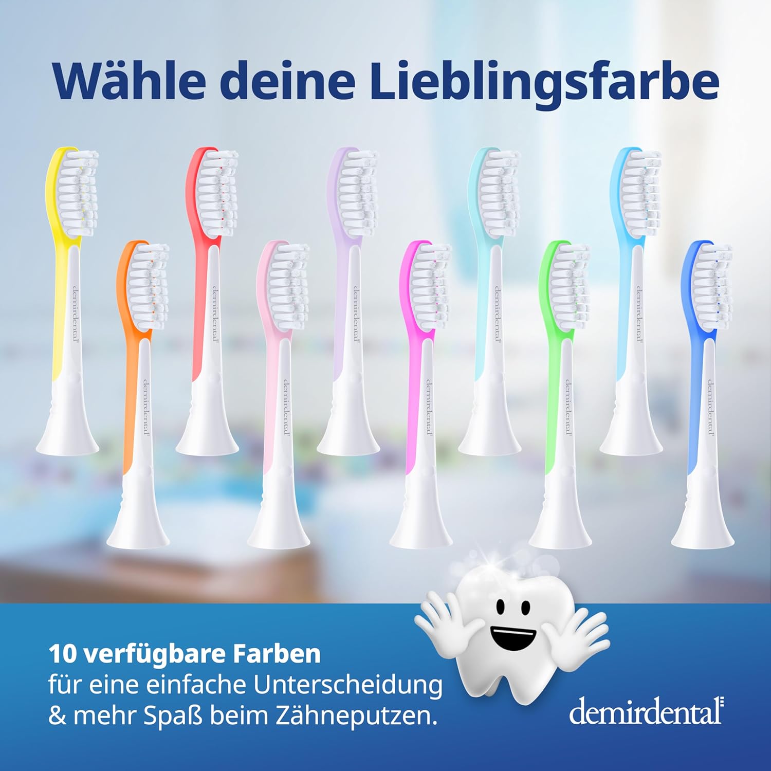 Testine di Ricambio per bambini per Philips Sonicare Kids | da 7 anni | Turchese | 3 pcs