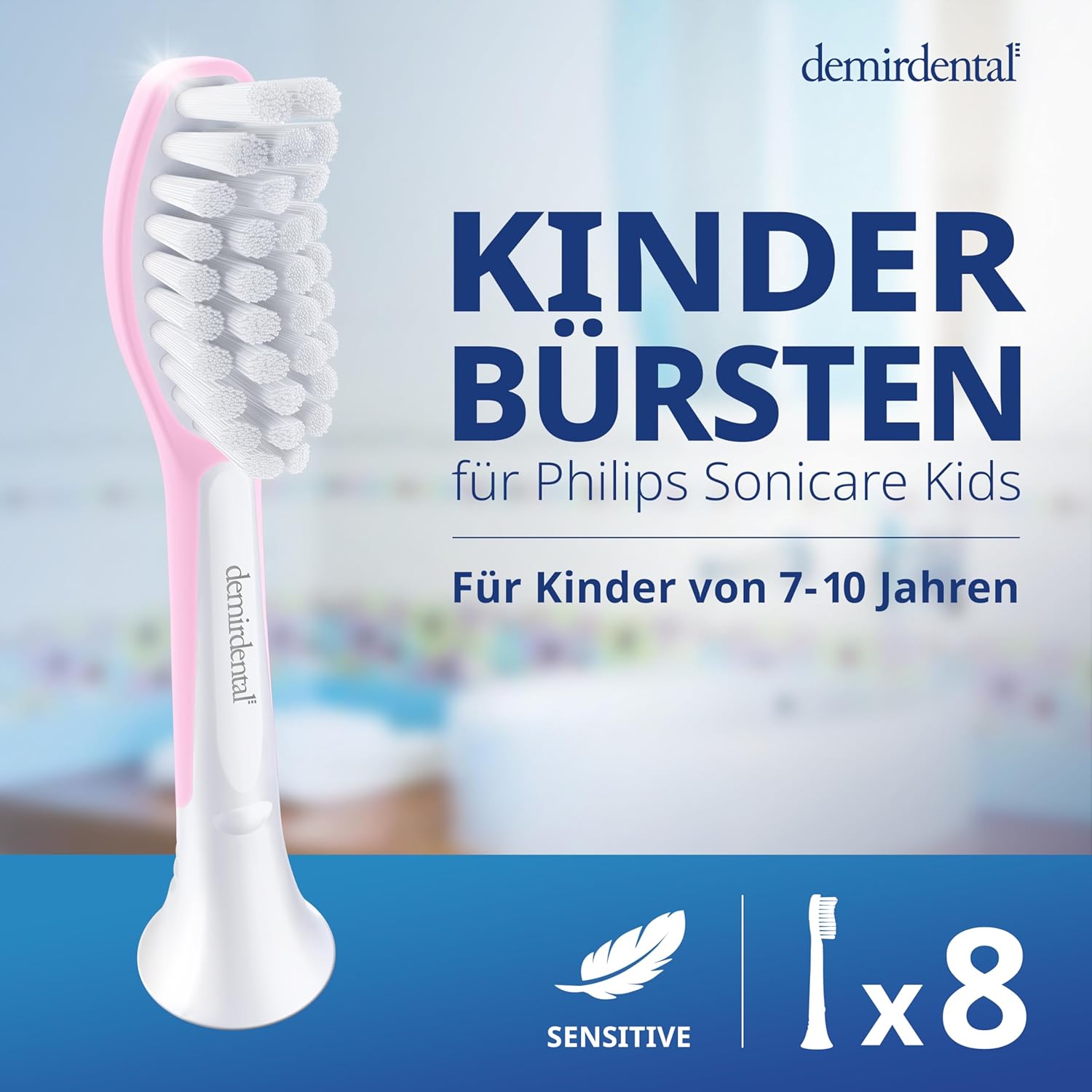 Testine di Ricambio per bambini per Philips Sonicare Kids | da 7 anni | Rosa | 3 pcs