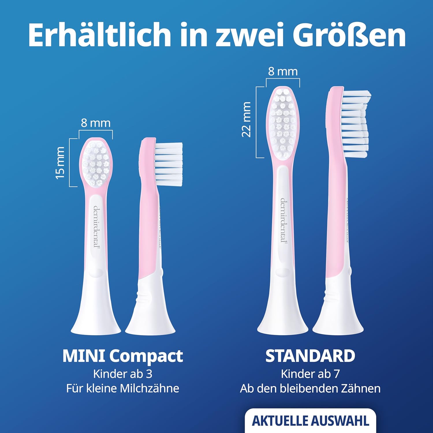 Testine di Ricambio per bambini per Philips Sonicare Kids | da 7 anni | Rosa | 3 pcs