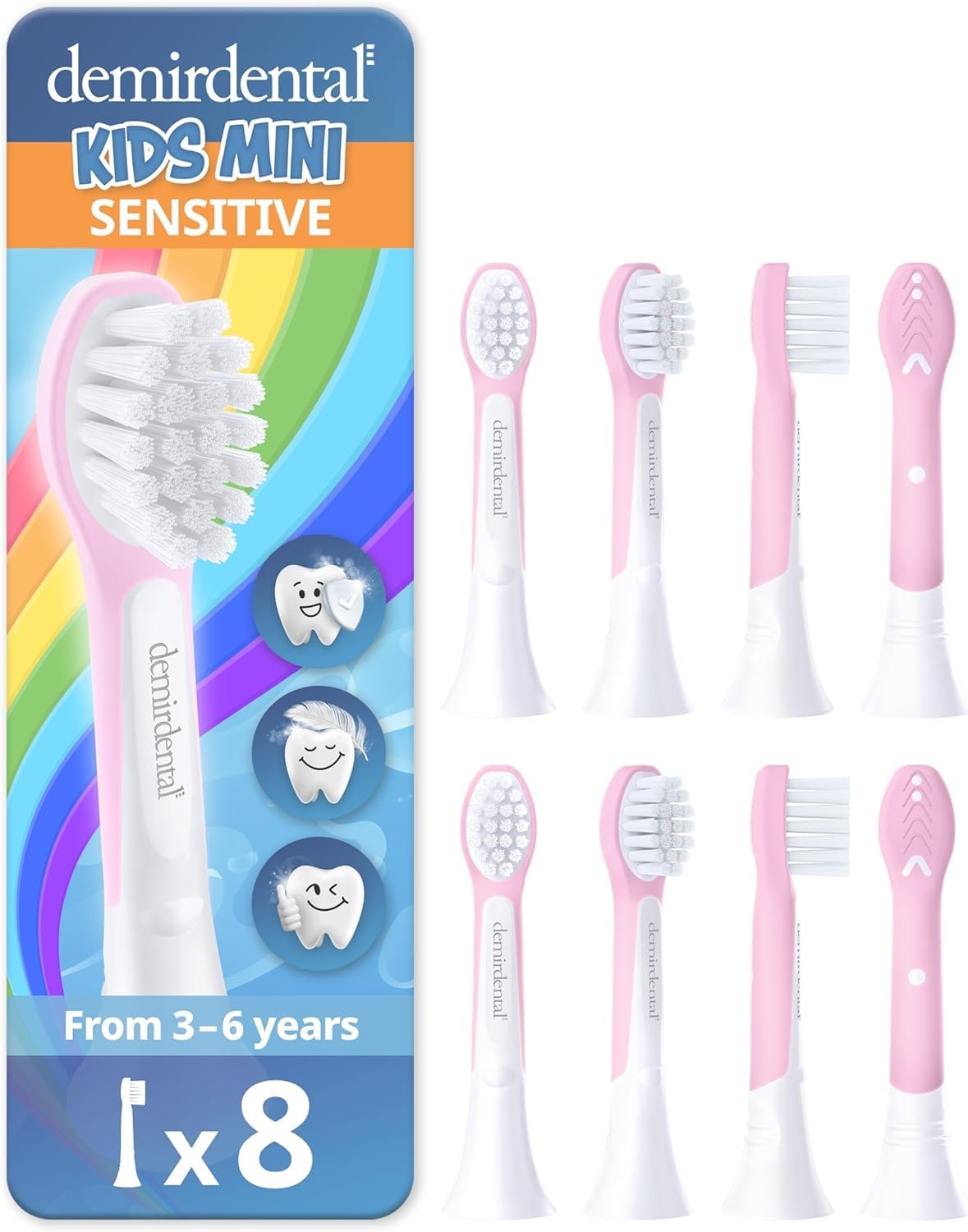 Kids | Têtes de brosse de rechange pour Philips Sonicare | 3 ans et + | Rose