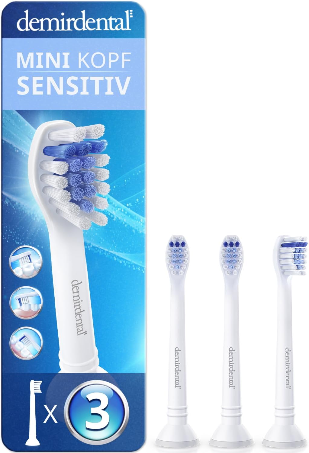 Mini Sensitive Aufsteckbürsten für Philips Sonicare | Weiß