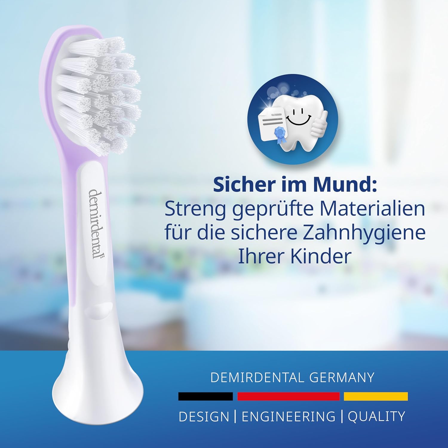 Kinder Aufsteckbürsten für Philips Sonicare Kids | ab 3 Jahren | Lilac | 3er Paket