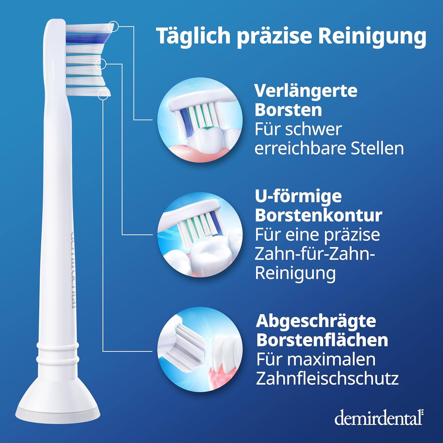 Testine di ricambio Mini dure per Philips Sonicare | Bianco