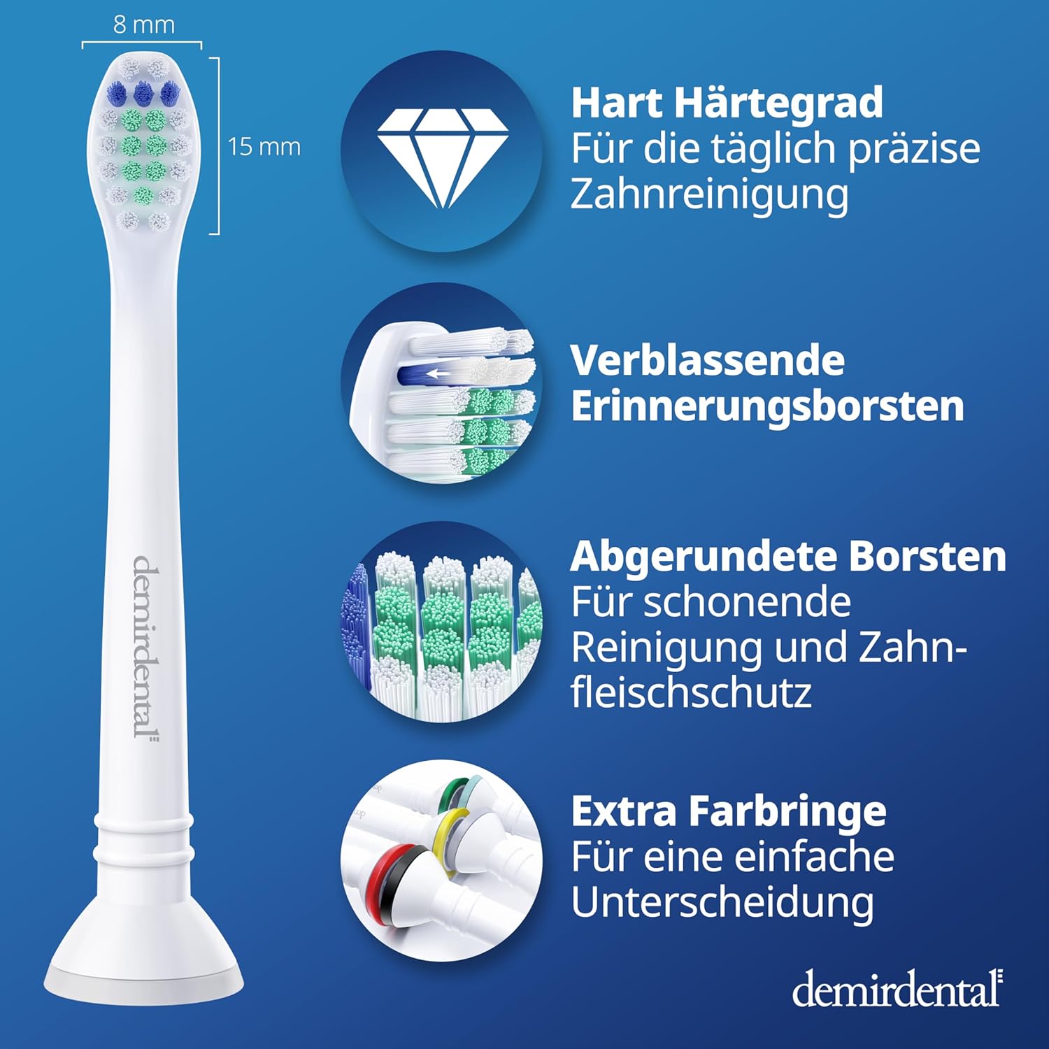Testine di ricambio Mini dure per Philips Sonicare | Bianco