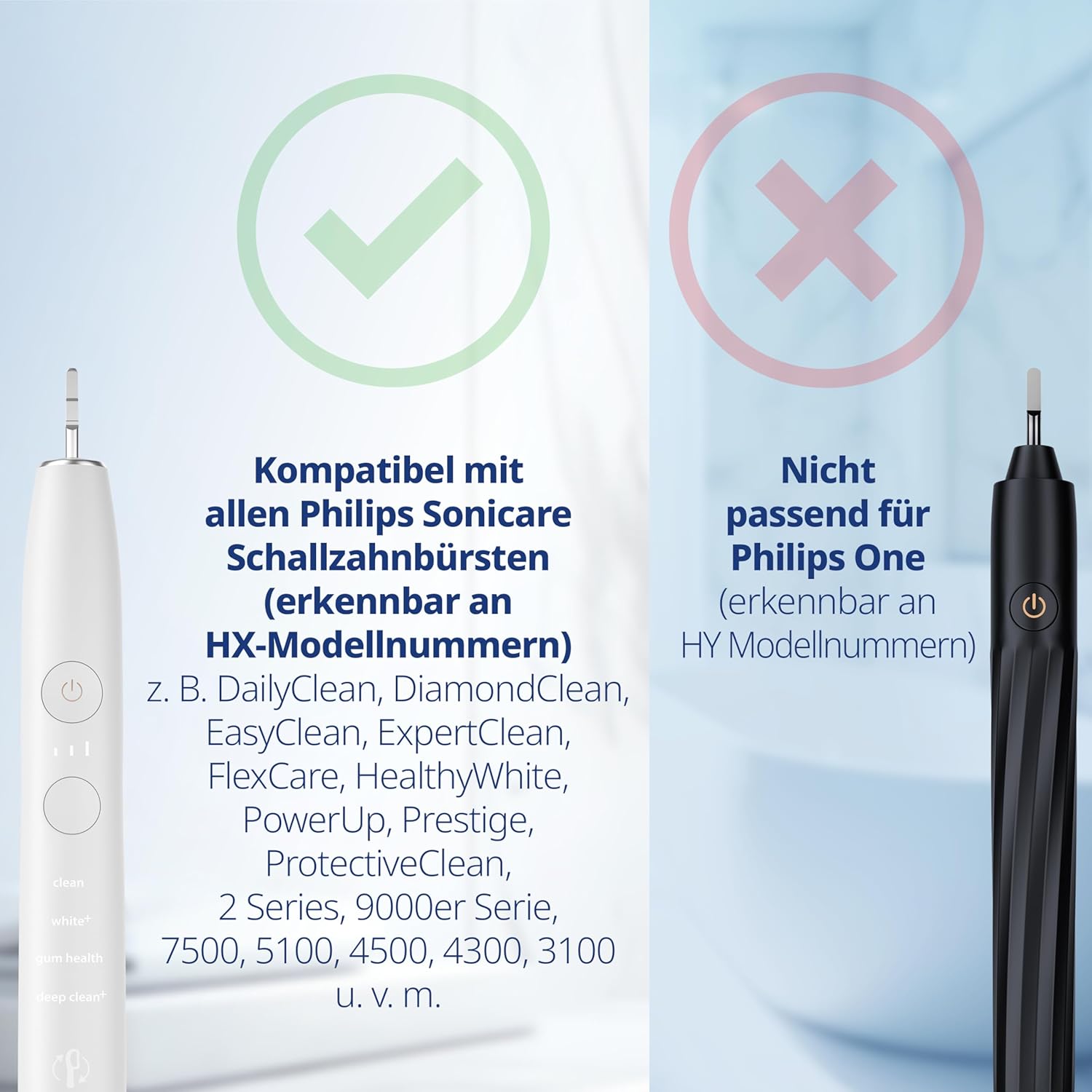 Testine di ricambio Mini dure per Philips Sonicare | Bianco