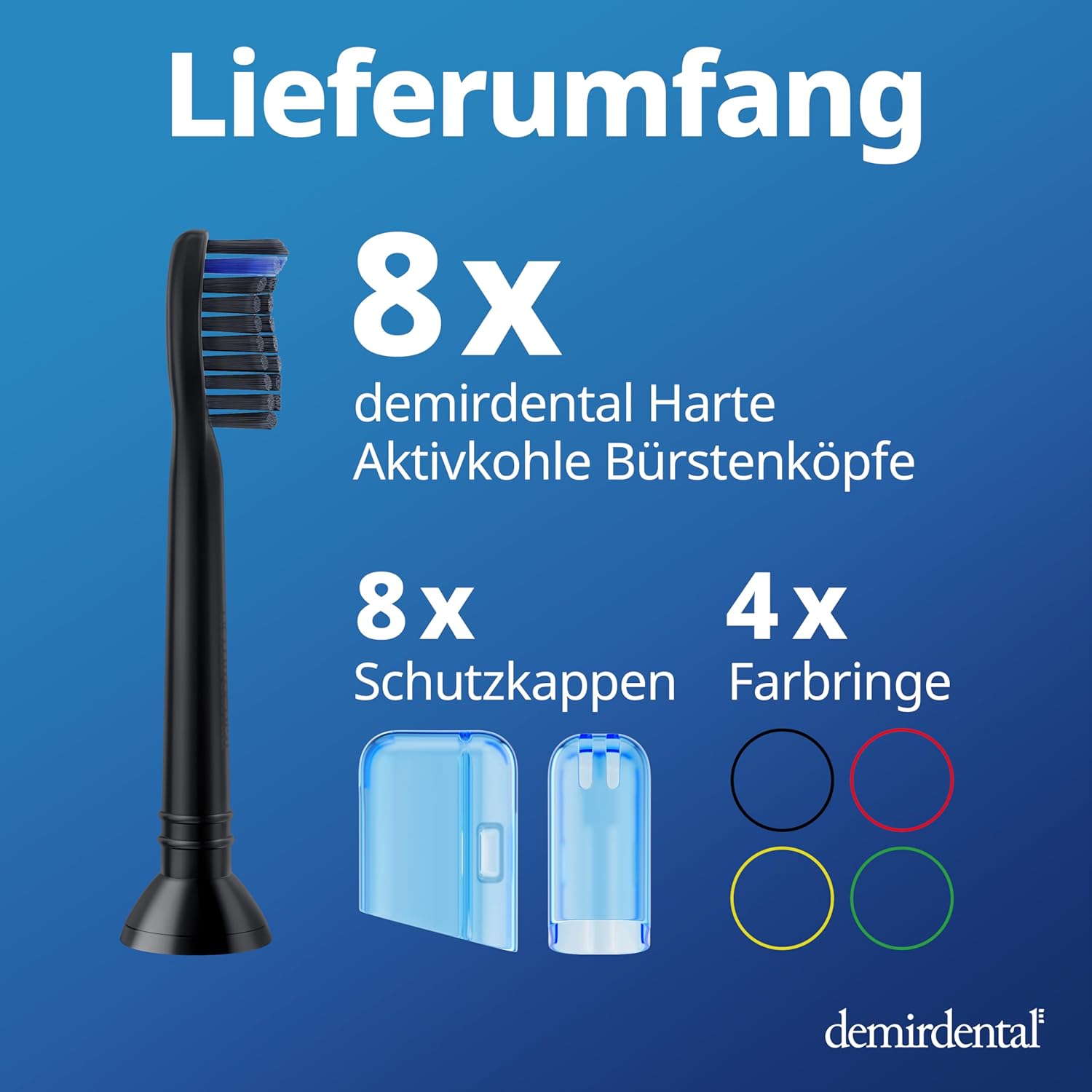 Testine di ricambio dure con Carbone Attivo per Philips Sonicare  | Nero