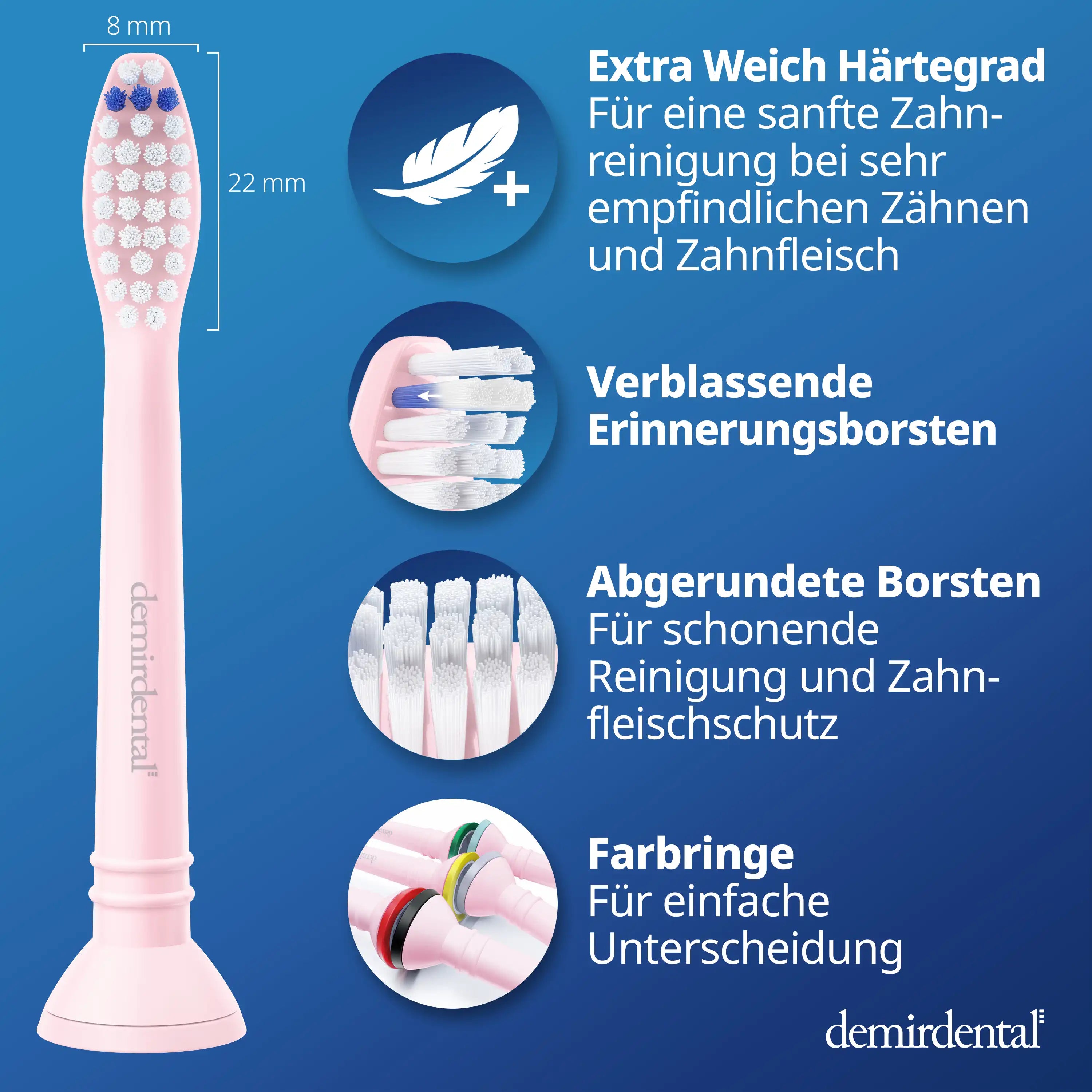 Extra Soft Aufsteckbürsten für Philips Sonicare | Rosa