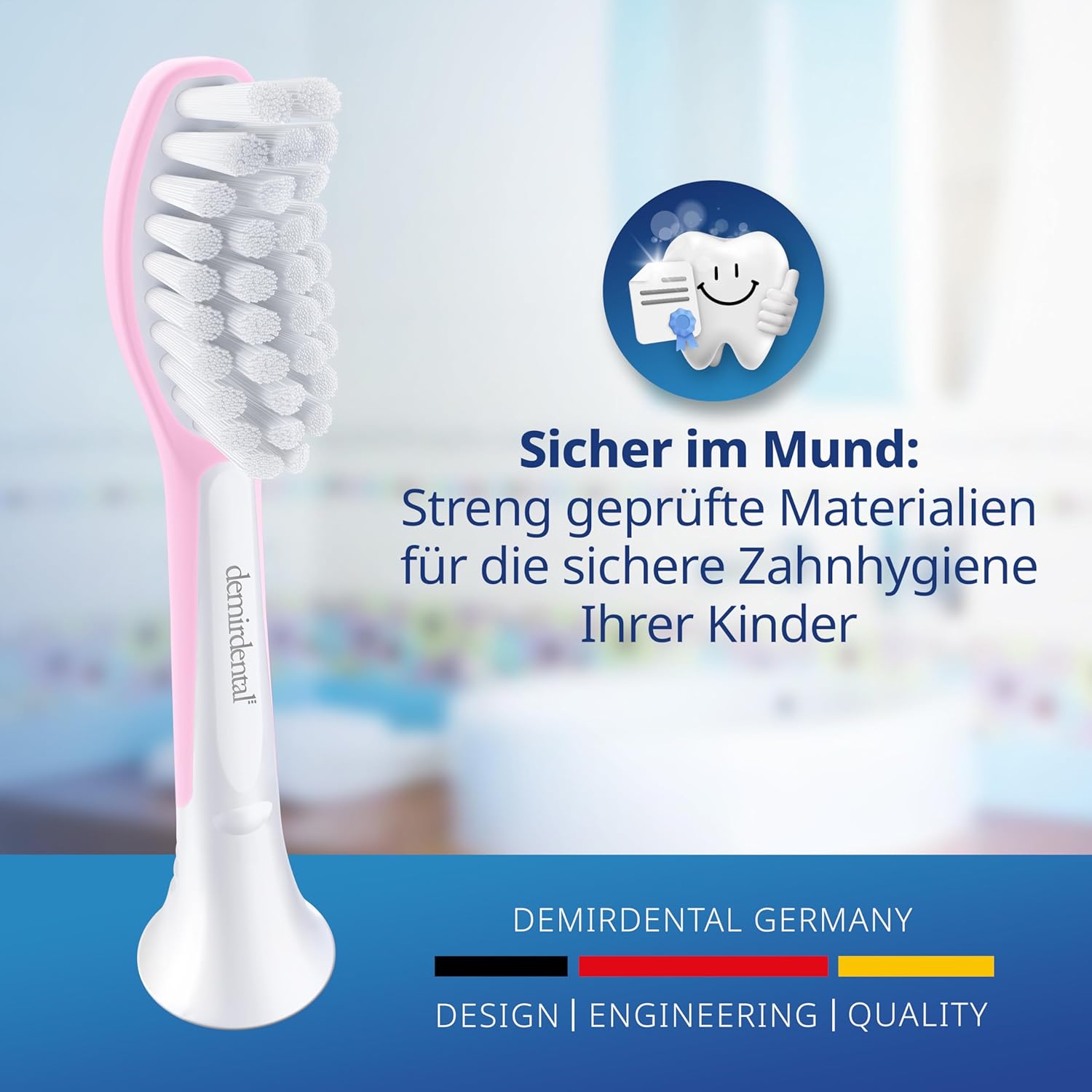 Testine di Ricambio per bambini per Philips Sonicare Kids | da 7 anni | Rosa | 3 pcs