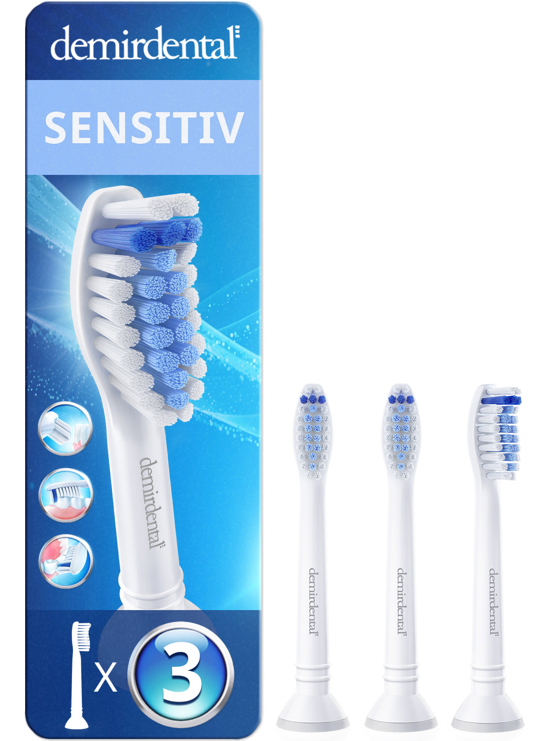 Sensitive Aufsteckbürsten für Philips Sonicare | Weiß