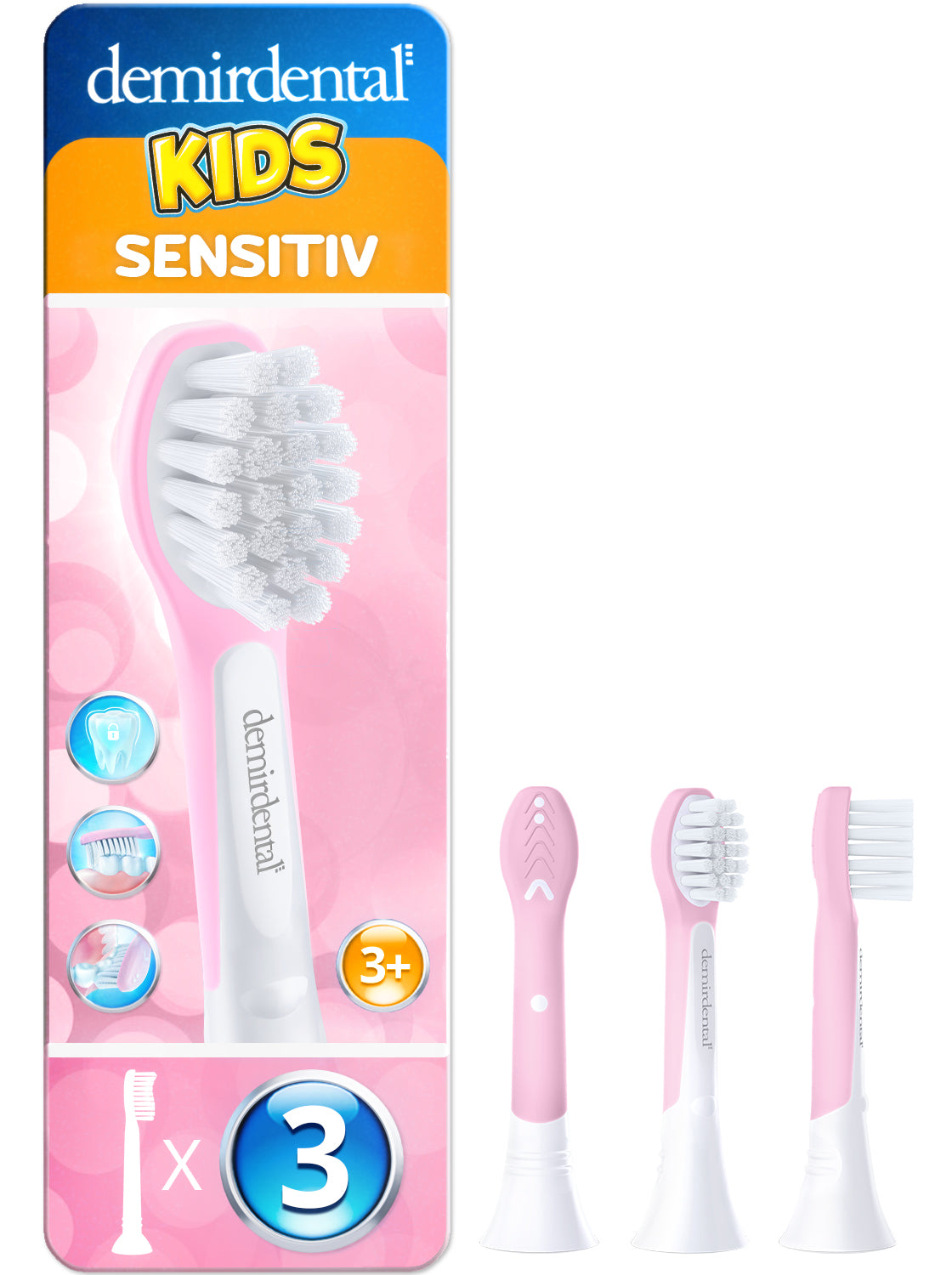 Kids | Têtes de brosse de rechange pour Philips Sonicare  | 3 ans et + | Rose
