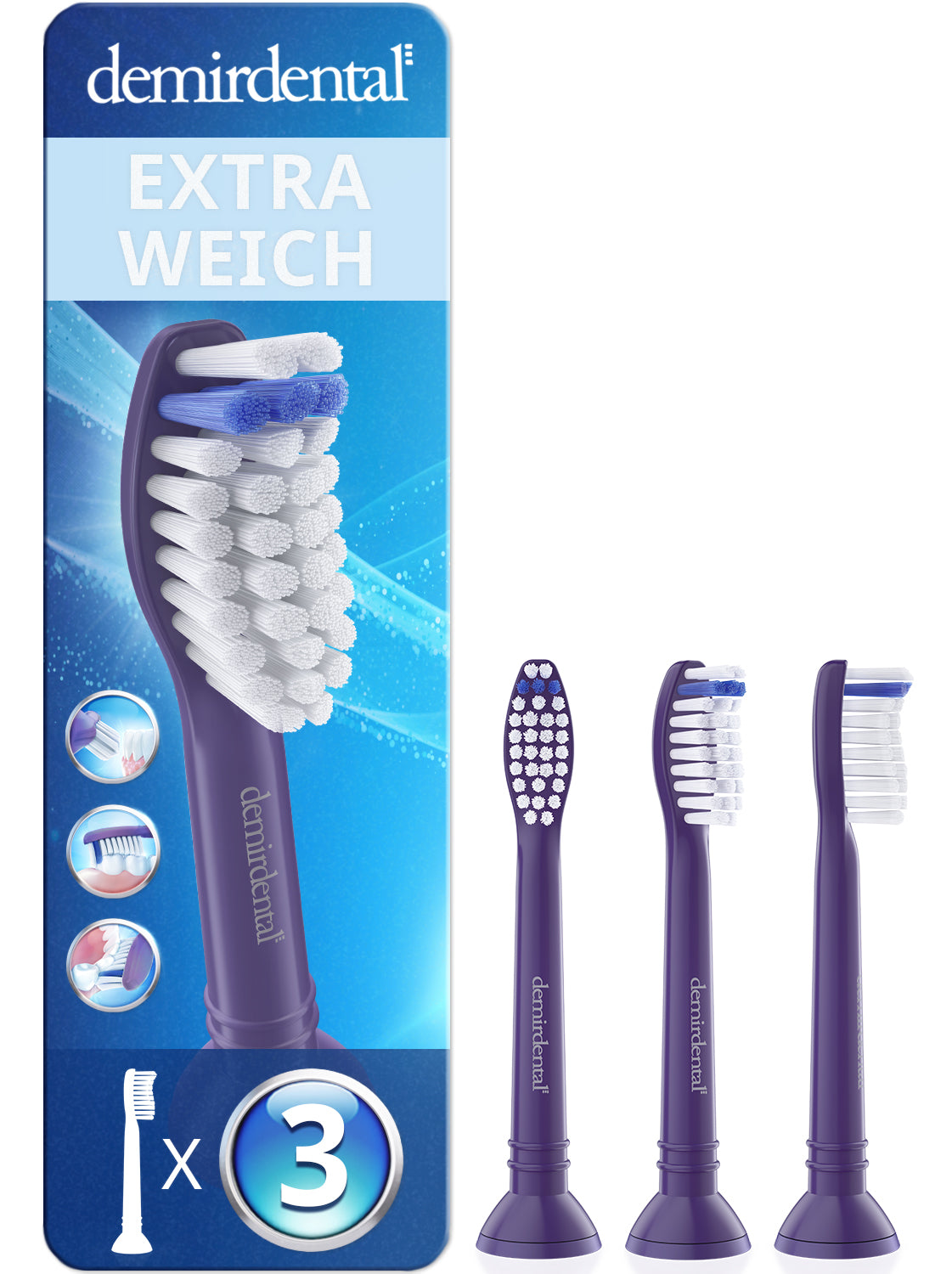 Extra doux | Têtes de brosse de rechange pour Philips Sonicare | Violet