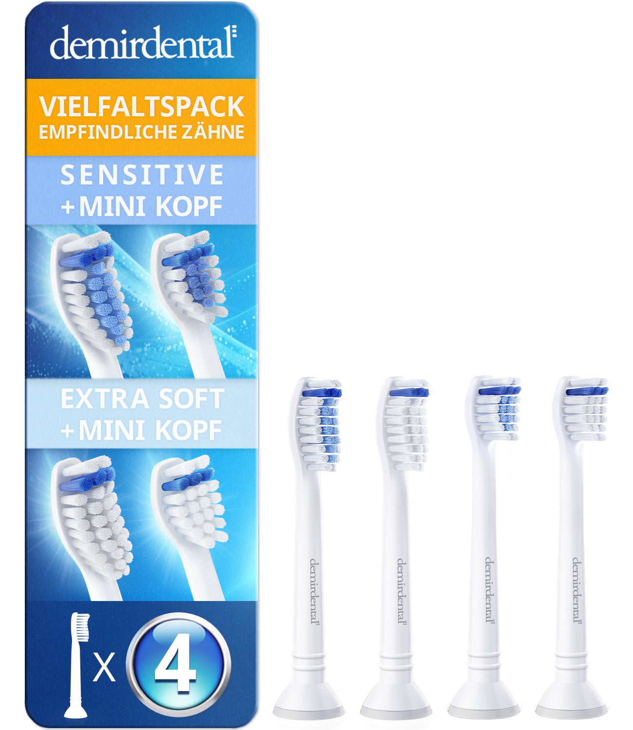 Mini brosses à dents Sensitive & Extra Soft pour Philips Sonicare | Blanc